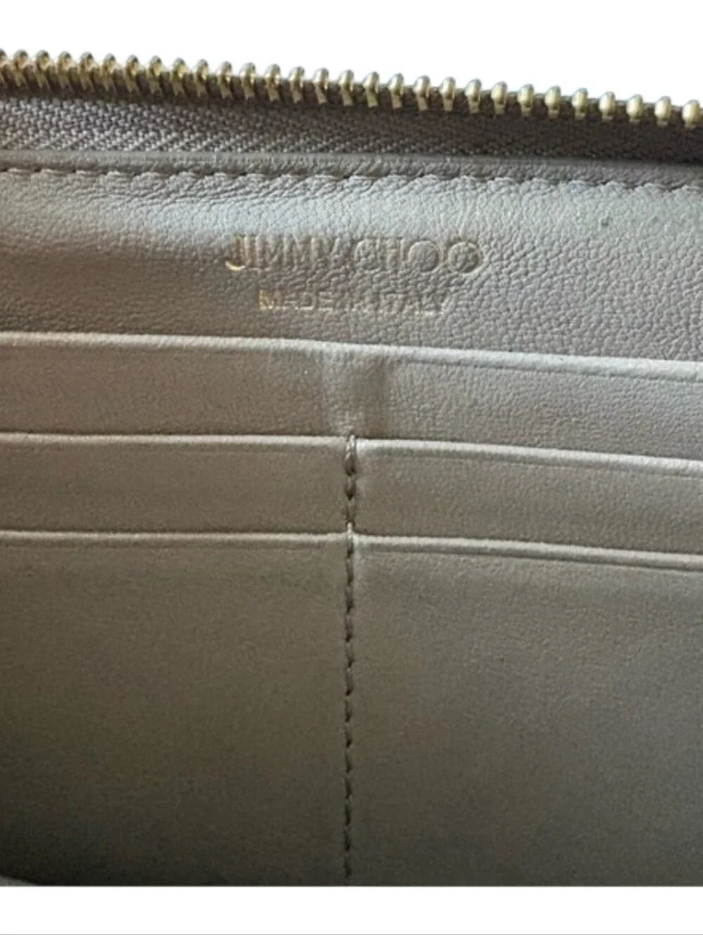 Jimmy Choo Filipa Metallic Silver/Grey Star-Studded Zip Wallet With Original COA - Picture 10 of 12